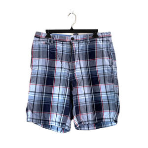 Men's Blue Plaid Chaps Shorts 34